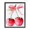 Stupell Industries Cherries with Chic Pink Bow Black Framed Floater Canvas Wall Art, design by Creative Studio